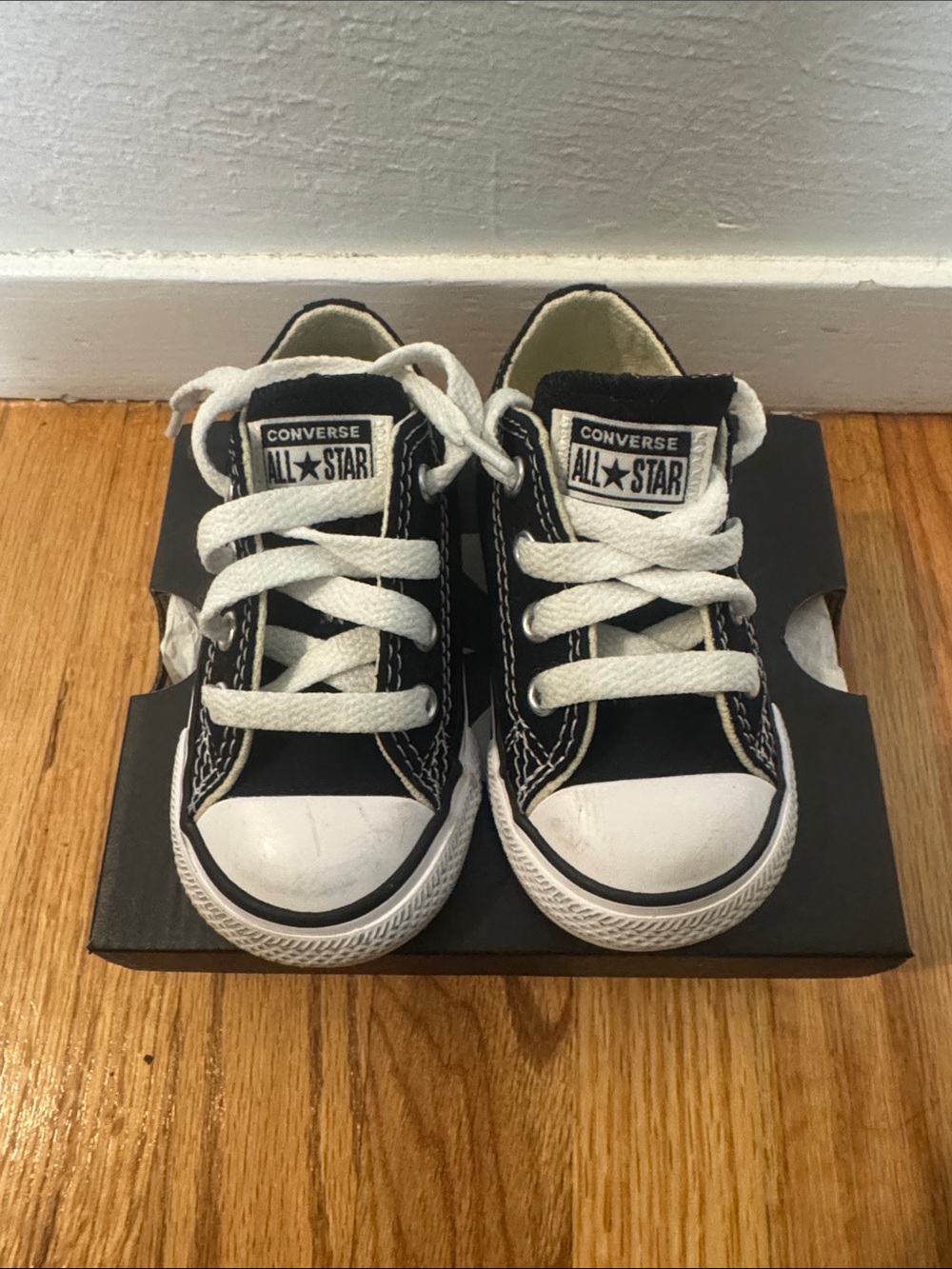 Converse Kids Black & White Low Top Sneakers